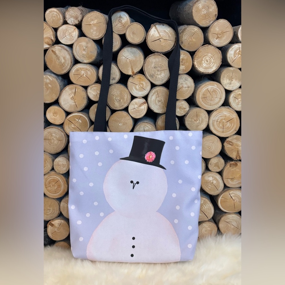 Snowman Tote Bag - Let it Snow! 13x13 Original Design by Brown’s General - Picture 2 of 7
